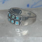 Vintage Sterling Silver Block Turquoise Checkerboard Band Signed SE Size 8.75  925