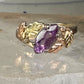 Black Hills Gold ring amethyst leaves size 6.75 sterling silver women girls