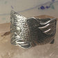 Fish spoon ring size 7 adjustable fishermen sterling silver band e