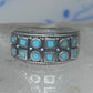 Vintage Sterling Silver Block Turquoise Checkerboard Band Signed SE Size 8.75  925