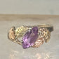 Black Hills Gold ring amethyst leaves size 6.75 sterling silver women girls