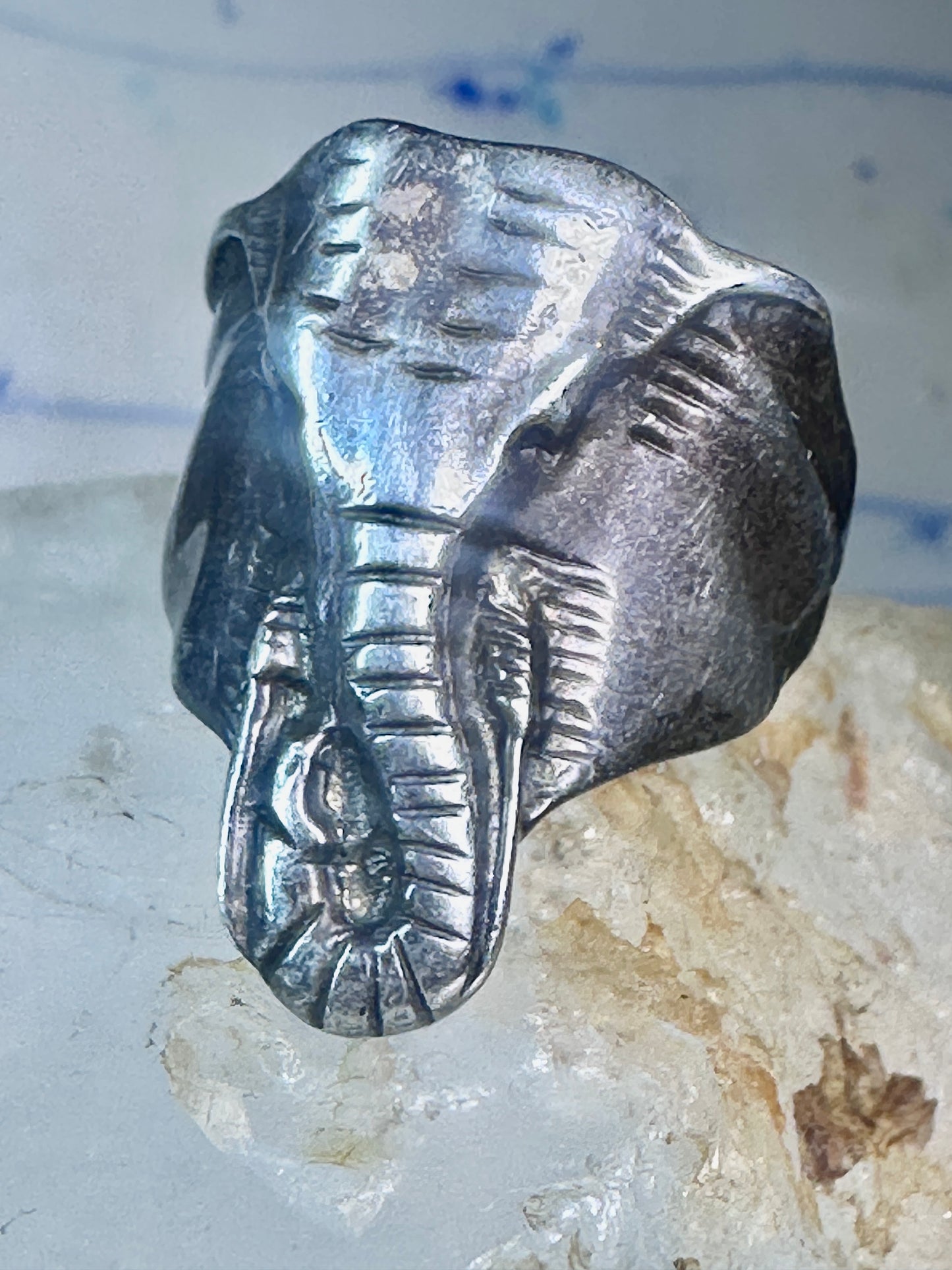 Elephant ring vintage animal band size 9.50 sterling silver women girls