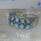 Vintage Sterling Silver Block Turquoise Checkerboard Band Signed SE Size 8.75  925