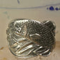 Fish spoon ring size 7 adjustable fishermen sterling silver band e