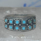 Vintage Sterling Silver Block Turquoise Checkerboard Band Signed SE Size 8.75  925