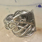 Fish spoon ring size 7 adjustable fishermen sterling silver band e