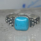 Vintage Sterling Silver Reconstituted Turquoise Cushion Beaded Ring Size 7.75 925