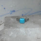 Vintage Sterling Silver Reconstituted Turquoise Cushion Beaded Ring Size 7.75 925