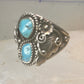 Navajo turquoise ring size 13 leaves sterling silver women men