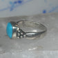 Vintage Sterling Silver Reconstituted Turquoise Cushion Beaded Ring Size 7.75 925