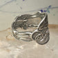 Fish spoon ring size 7 adjustable fishermen sterling silver band e