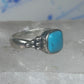 Vintage Sterling Silver Reconstituted Turquoise Cushion Beaded Ring Size 7.75 925