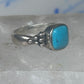 Vintage Sterling Silver Reconstituted Turquoise Cushion Beaded Ring Size 7.75 925