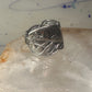 Fish spoon ring size 7 adjustable fishermen sterling silver band e