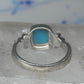 Vintage Sterling Silver Reconstituted Turquoise Cushion Beaded Ring Size 7.75 925