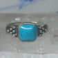 Vintage Sterling Silver Reconstituted Turquoise Cushion Beaded Ring Size 7.75 925