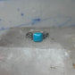 Vintage Sterling Silver Reconstituted Turquoise Cushion Beaded Ring Size 7.75 925