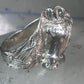 Vintage Equestrian Horse Head Sterling Silver Statement Ring - Size 5.5