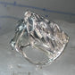 Vintage Equestrian Horse Head Sterling Silver Statement Ring - Size 5.5