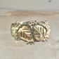 Black Hills Gold wedding ring leaves band size 8.25 sterling silver women men