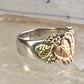 Black Hills Gold wedding ring leaves band size 8.25 sterling silver women men