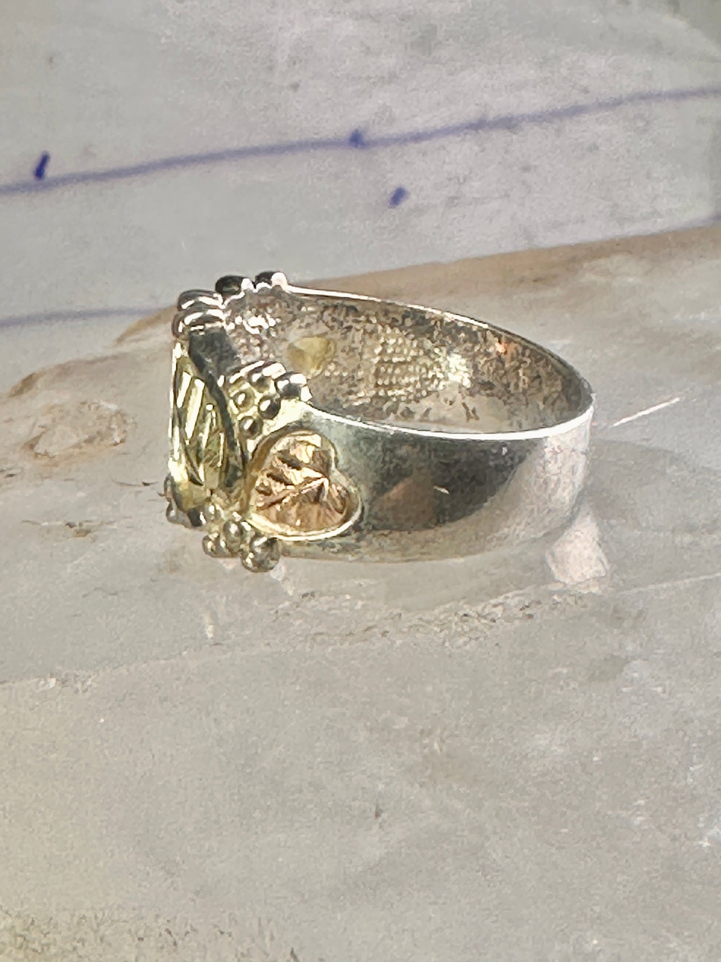 Black Hills Gold wedding ring leaves band size 8.25 sterling silver women men