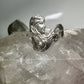 Face ring lady two face double faced size 11 long hair art deco style sterling silver women