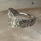 Birds spoon ring size 7 adjustable bird dove peace pigeon sterling silver band