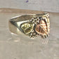 Black Hills Gold wedding ring leaves band size 8.25 sterling silver women men