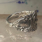 Birds spoon ring size 7 adjustable bird dove peace pigeon sterling silver band