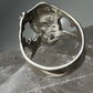 Face ring lady star size 9.25 long hair art deco style sterling silver women