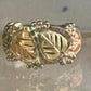Black Hills Gold wedding ring leaves band size 8.25 sterling silver women men