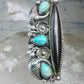 Long Navajo ring vintage turquoise onyx size 9.25 sterling silver women girls