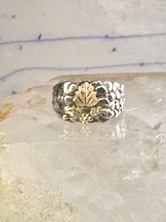 Black Hills Gold wedding ring leaves band size 11.5 sterling silver women men