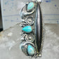 Long Navajo ring vintage turquoise onyx size 9.25 sterling silver women girls