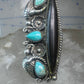 Long Navajo ring vintage turquoise onyx size 9.25 sterling silver women girls