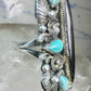 Long Navajo ring vintage turquoise onyx size 9.25 sterling silver women girls