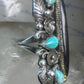 Long Navajo ring vintage turquoise onyx size 9.25 sterling silver women girls