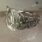 Birds spoon ring size 7 adjustable bird dove peace pigeon sterling silver band