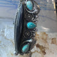 Long Navajo ring vintage turquoise onyx size 9.25 sterling silver women girls