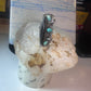 Long Navajo ring vintage turquoise onyx size 9.25 sterling silver women girls
