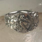 Birds spoon ring size 7 adjustable bird dove peace pigeon sterling silver band