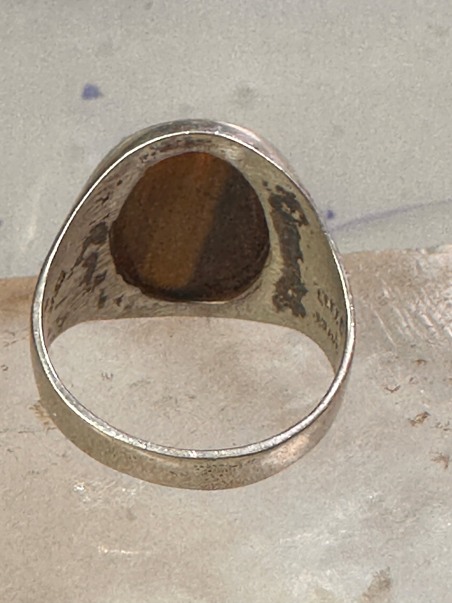 Tiger Eye ring size 12 Mexico band sterling silver women men