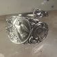 Birds spoon ring size 7.50 adjustable dove bird peace pigeon sterling silver band