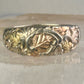 Black Hills Gold wedding ring leaves band size 12 sterling silver women men