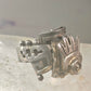 Poison ring size 8.75 adj Aztec Mayan Mexico ring sterling silver women