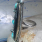 Long Navajo ring vintage turquoise onyx size 9.25 sterling silver women girls