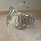 Birds spoon ring size 7.50 adjustable dove bird peace pigeon sterling silver band