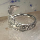 Birds spoon ring size 7.50 adjustable dove bird peace pigeon sterling silver band