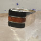 Onyx ring goldstone band size 12 Mexico band sterling silver women men